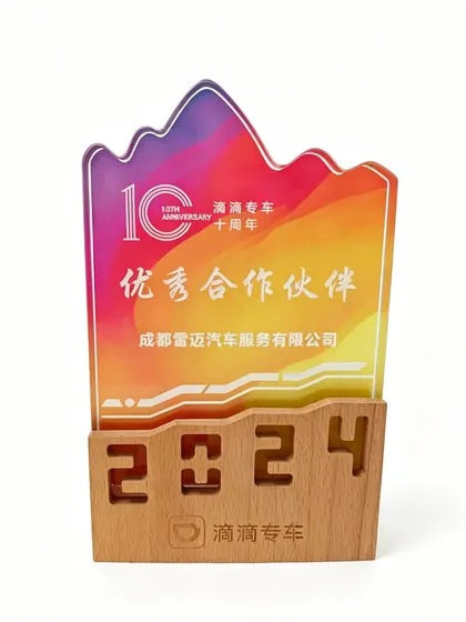 滴滴专车10周年优秀合作伙伴（成都雷迈荣誉）